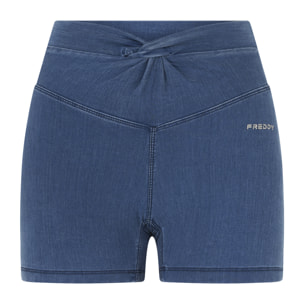 Jeggings N.O.W. short skinny a vita alta in tencel denim