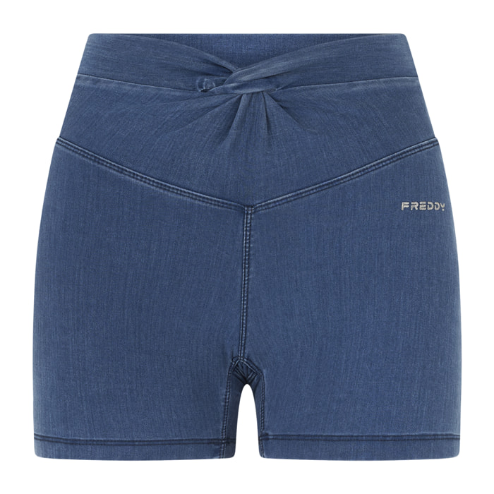 Jeggings N.O.W. short skinny a vita alta in tencel denim