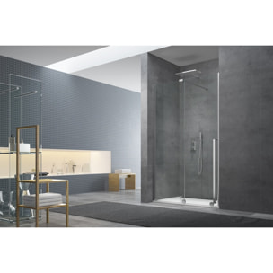 X-MOTION Porte de douche 200x120cm Coulissante, anticalcaire avec profilé chrome brillant (SATBWIXM120NIKA)