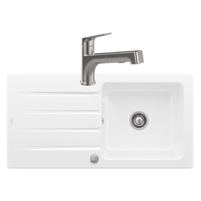 Evier 1 bac Architectura 60 + Robinet de cuisine Junis Shower
