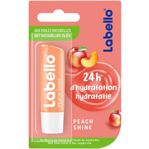 Pack de 2 - LABELLO - Stick soin des lèvres hydratant Huiles naturelles Pêche 5,5ml