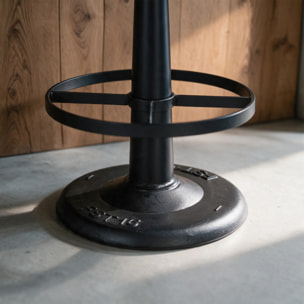 Tabouret pour îlot central 65 cm en cuir de buffle marron foncé - Lucien