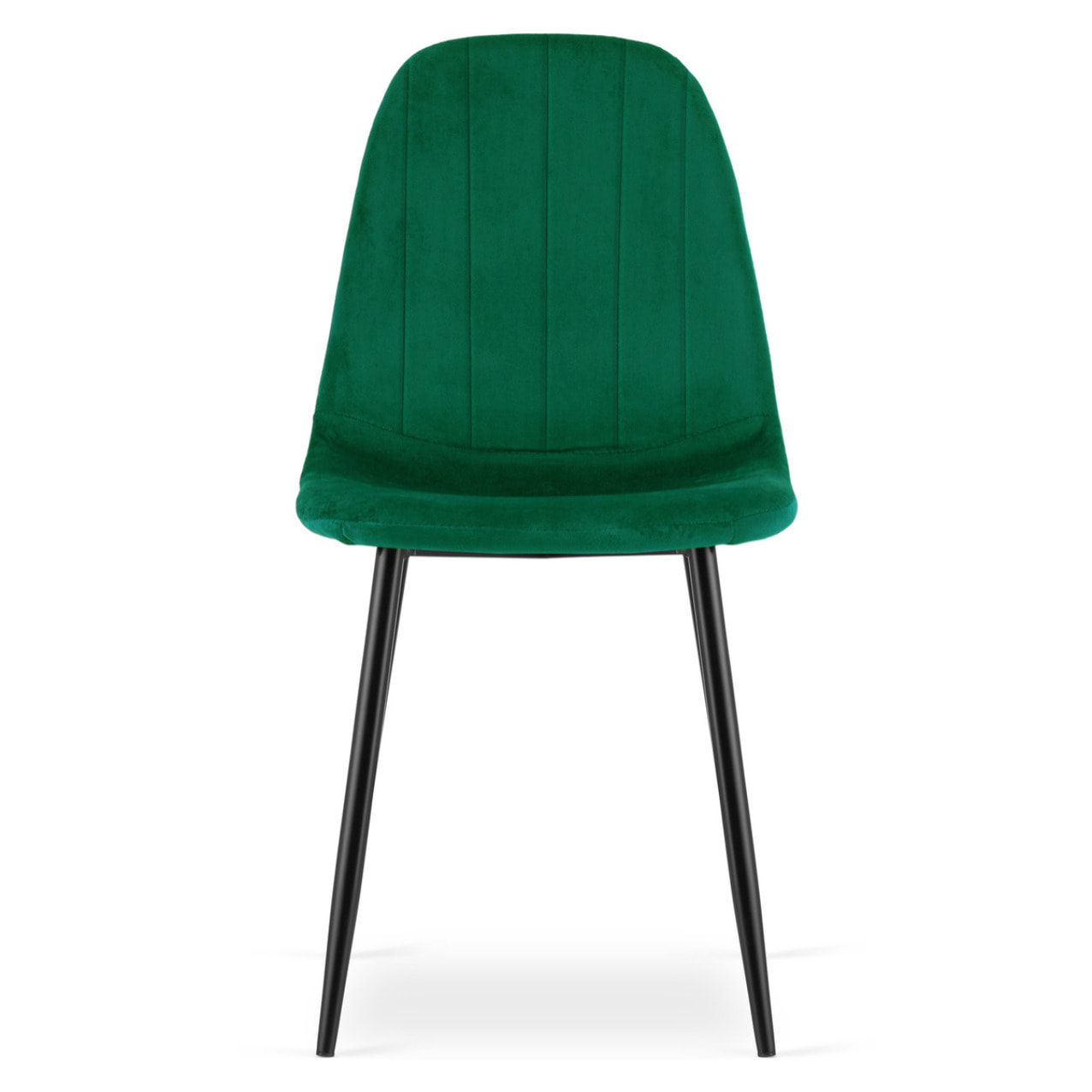 Sedia da pranzo Padva in velluto verde smeraldo