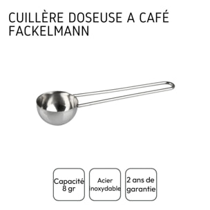 Ensemble de 2 Cuillères doseuse à café inox environ 8gr Fackelmann Petit Déjeuner