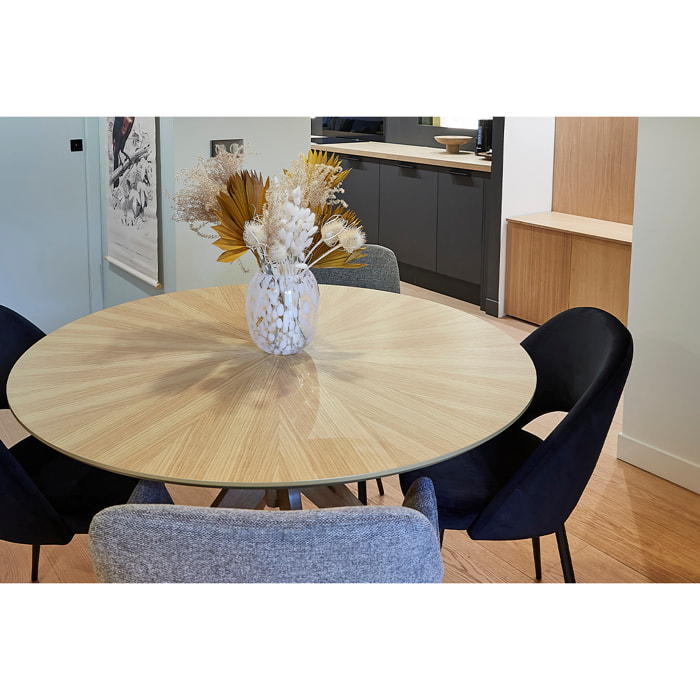 Table à manger design ronde chêne D120 cm DIELLI