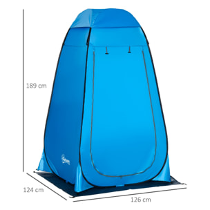 Tienda de Ducha Instantánea Tienda de Privacidad Portátil con 1 Gancho Bolsillo Bolsa de Transporte y UV 20+ para Baño Vestuario Cambiador Inodoro 126x124x189 cm Azul