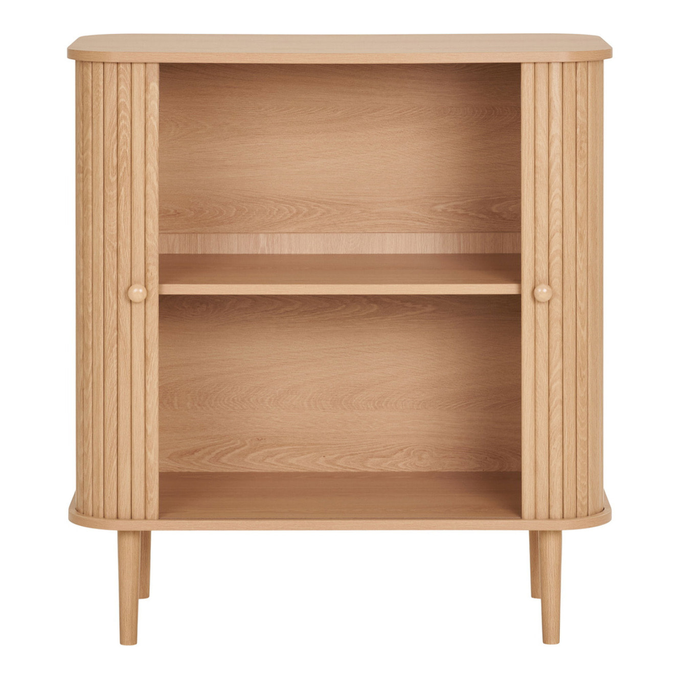 Nikko - Credenza bassa con 2 ante in MDF e pino naturale 80x40x87 cm