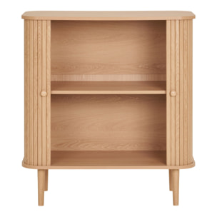Nikko - Credenza bassa con 2 ante in MDF e pino naturale 80x40x87 cm