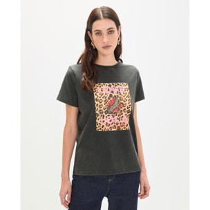 Maglietta con stampa leopardata LOVE LOLA