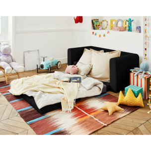 Marilia - canapé 2 places - convertible déplimousse - en velours côtelé - Noir