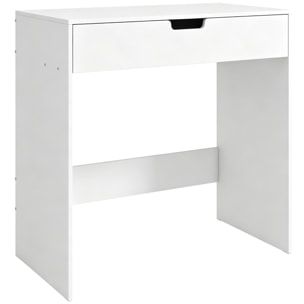 Coiffeuse console compacte moderne un tiroir dim. 75 x 40 x 75 cm blanc