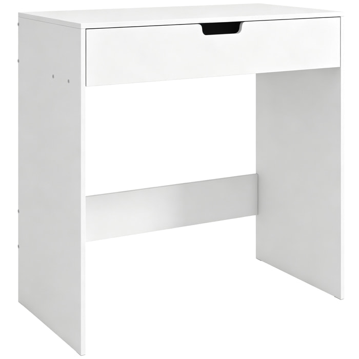 Coiffeuse console compacte moderne un tiroir dim. 75 x 40 x 75 cm blanc