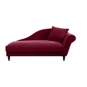 Méridienne gauche ALBA 195 cm velours Aubergine - 100% déhoussable - Fab. France