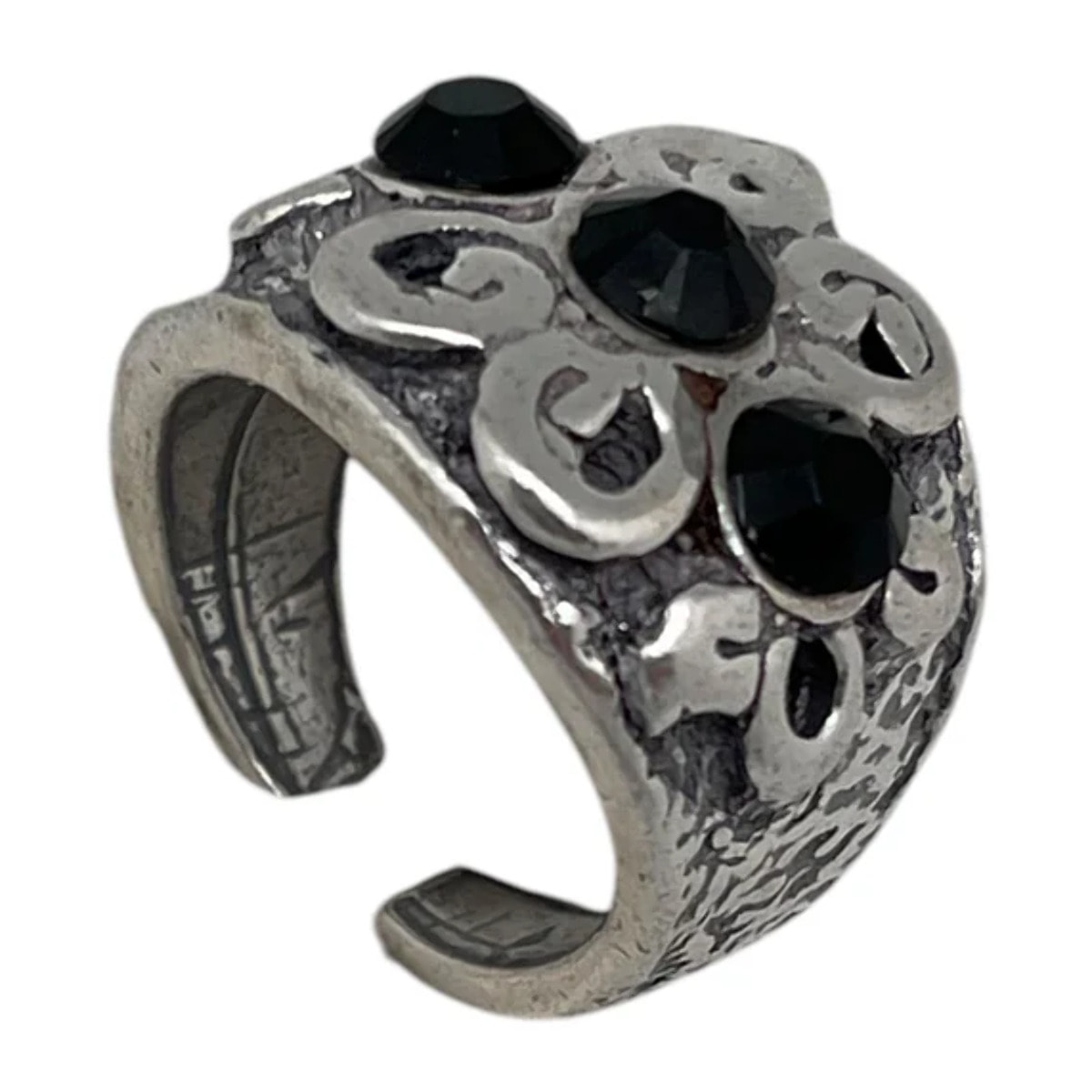 Anillo A3 cristal Sw negro y plata 10µ