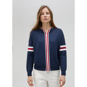 Felpa in maglia con riga sportiva