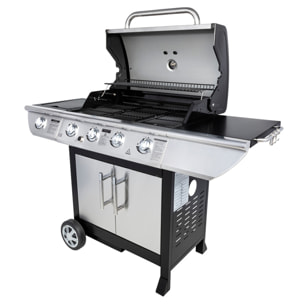 Barbecue au gaz BRISBANE - 4 brûleurs 14kW + plaque de cuisson