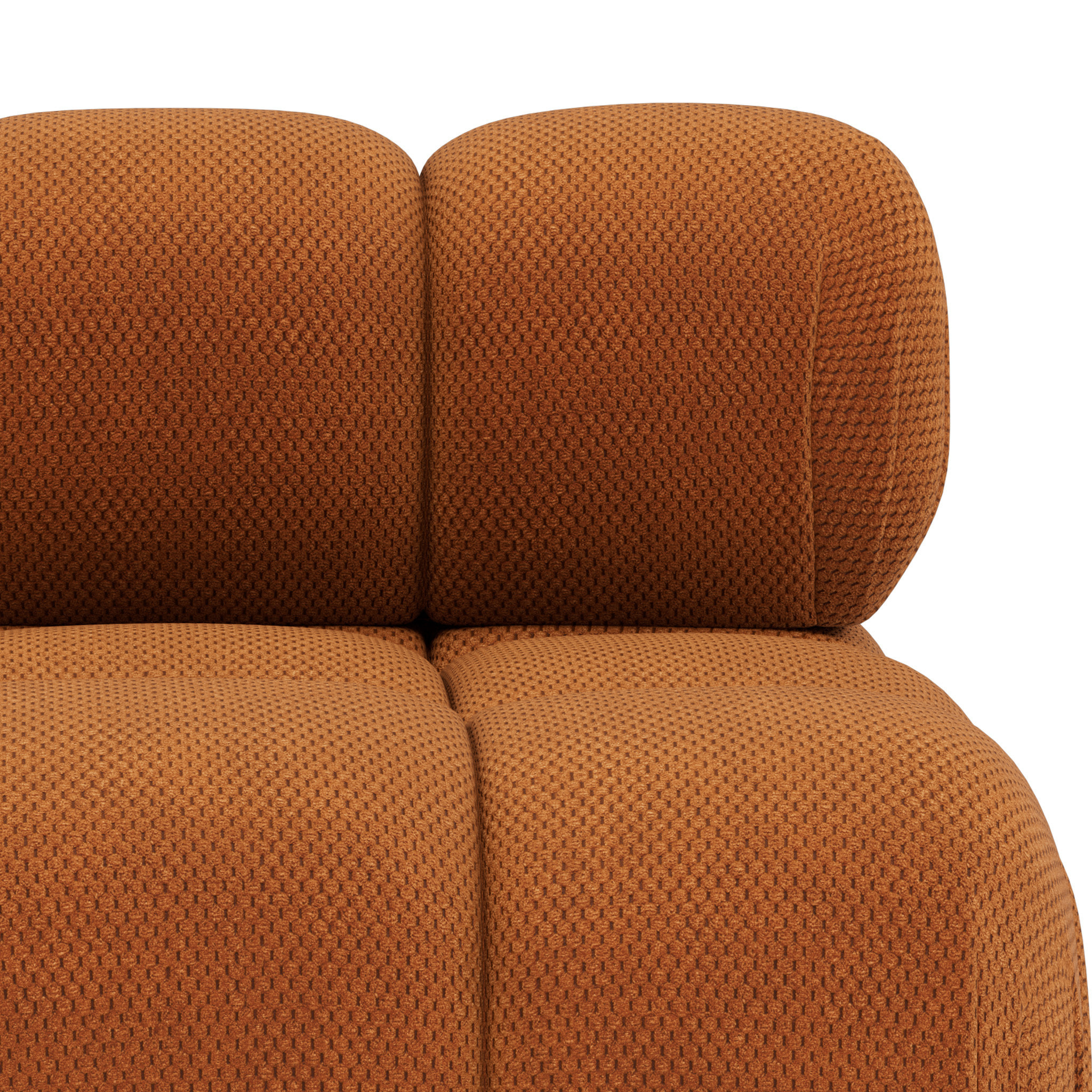 Ruby - module d'assise sans accoudoirs en velours texturé - Terracotta
