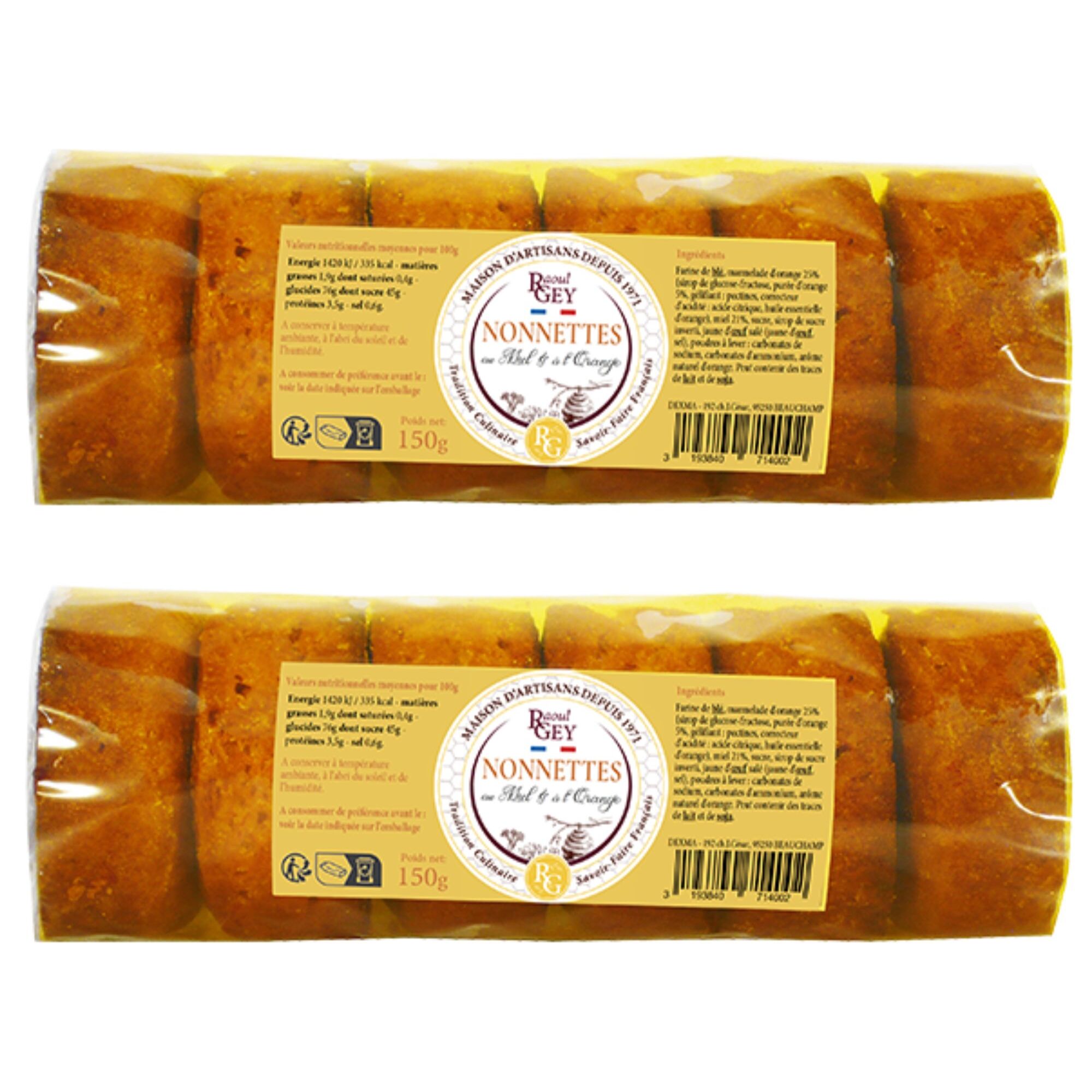 2 x Nonnettes au Miel et à L'Orange - 2x150g - France - Raoul Gey