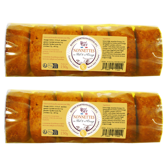 2 x Nonnettes au Miel et à L'Orange - 2x150g - France - Raoul Gey