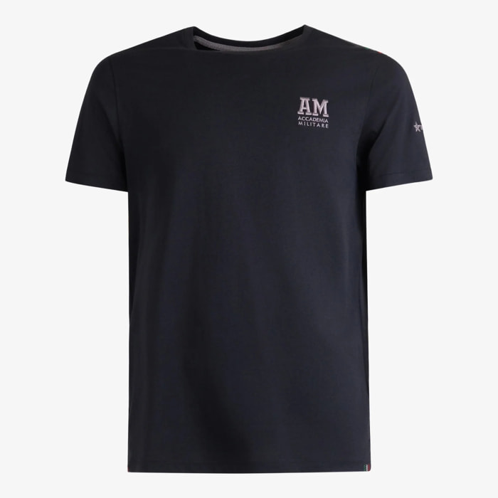 T-shirt Esercito nera in cotone uomo