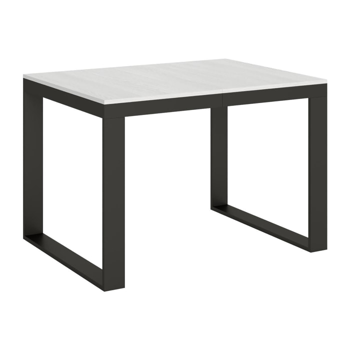 Mesa extensible 90x120/224 cm Tecno Evolution Fresno Blanco estructura Antracita