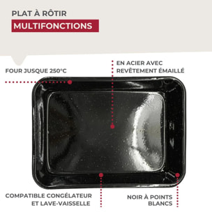 Plat à four émaillé 40,5 cm x 28,5 cm Fackelmann