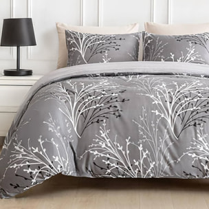 Parure housse de couette avec taie à volant 100% coton - silverel