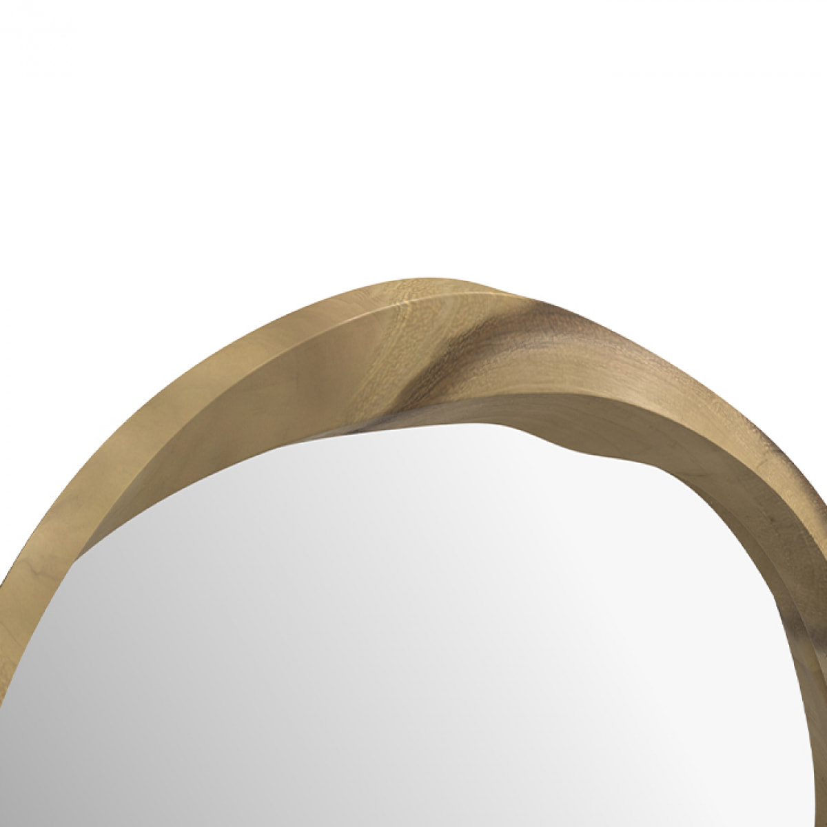Miroir rond en bois clair de suar ondulé D53 cm - Yong