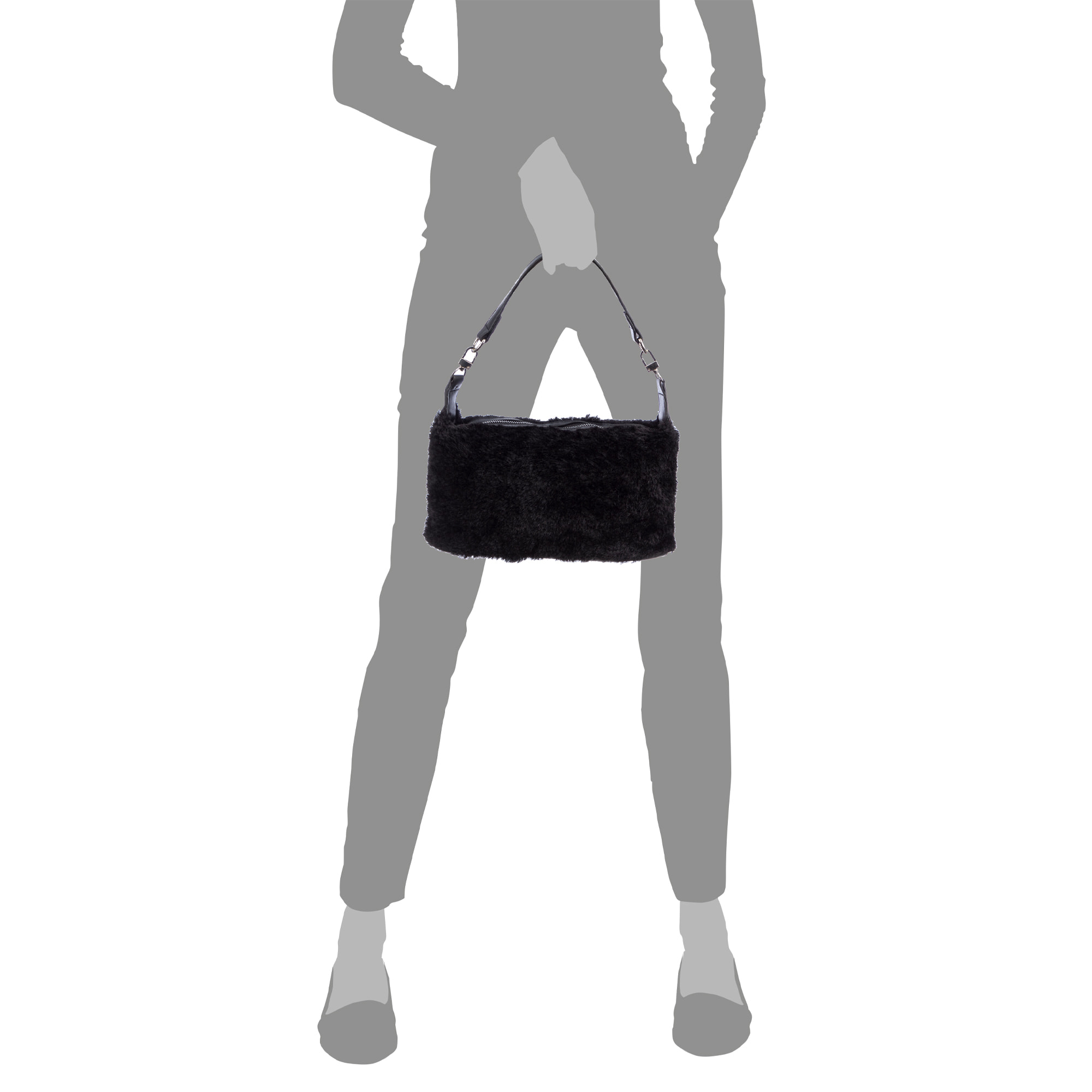 Atzara borsa a mano in pelliccia morbida.