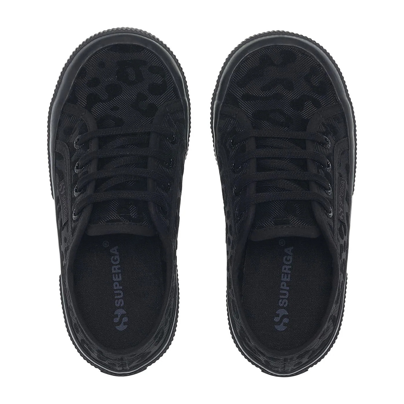 Superga - Niña Negro - 2750 KIDS NET LEOPARD