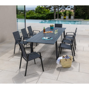 Ensemble table et chaises de jardin  - Gris Anthracite - NAIROBINEA