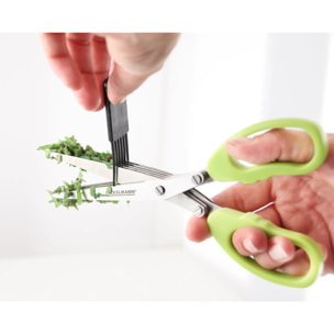 Ensemble de 2 Ciseaux pour herbes aromatiques avec brosse de nettoyage Fackelmann Basic