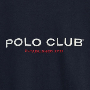 Camiseta azul marino de manga corta con bordado Established 2012 Polo Club