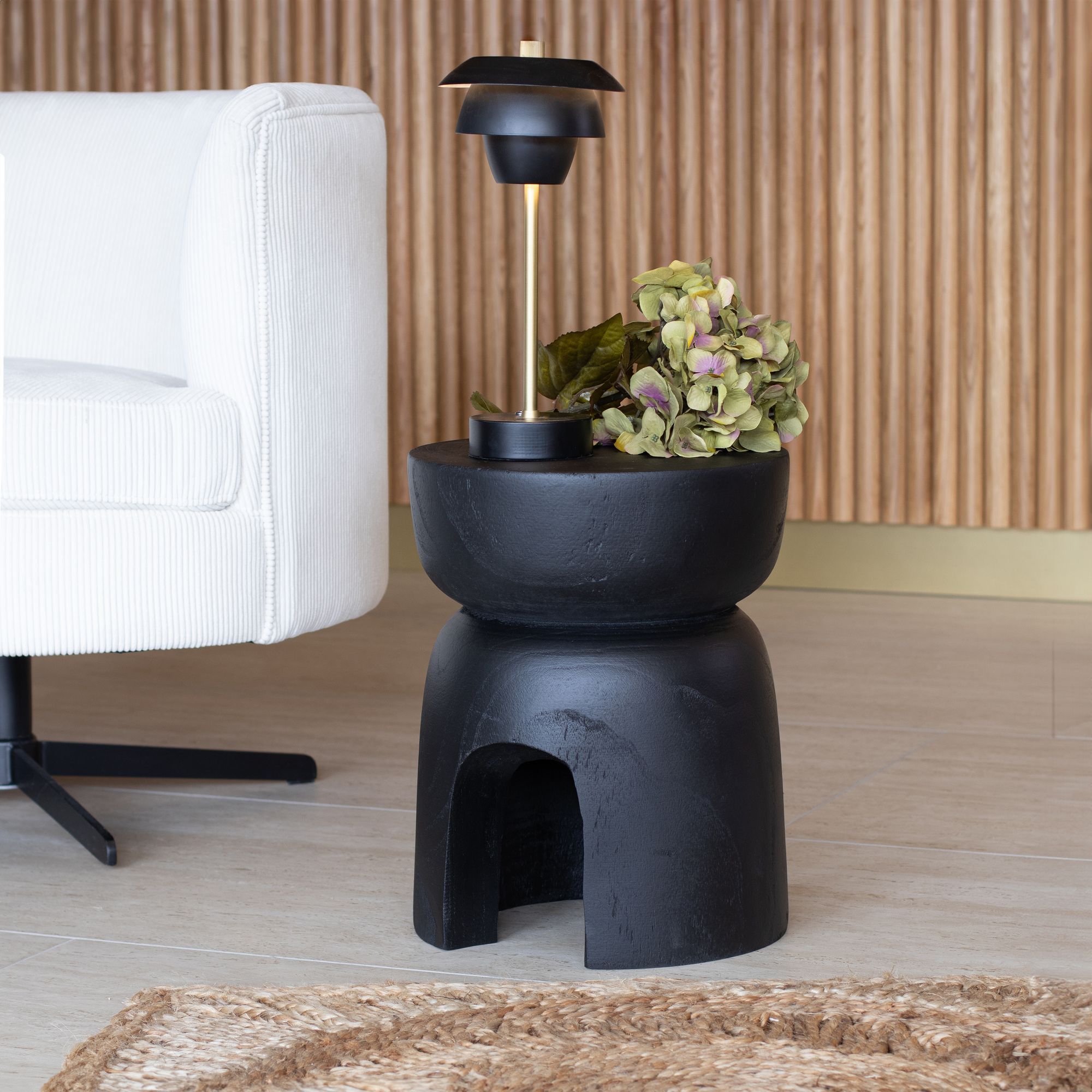 Meuble d'appoint en bois noir TREE