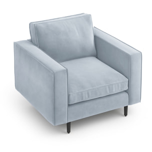 Fauteuil "Alexis" en velours bleu clair