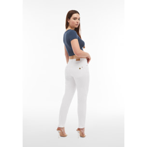 Pantaloni donna in navetta con vita regular e fit skinny