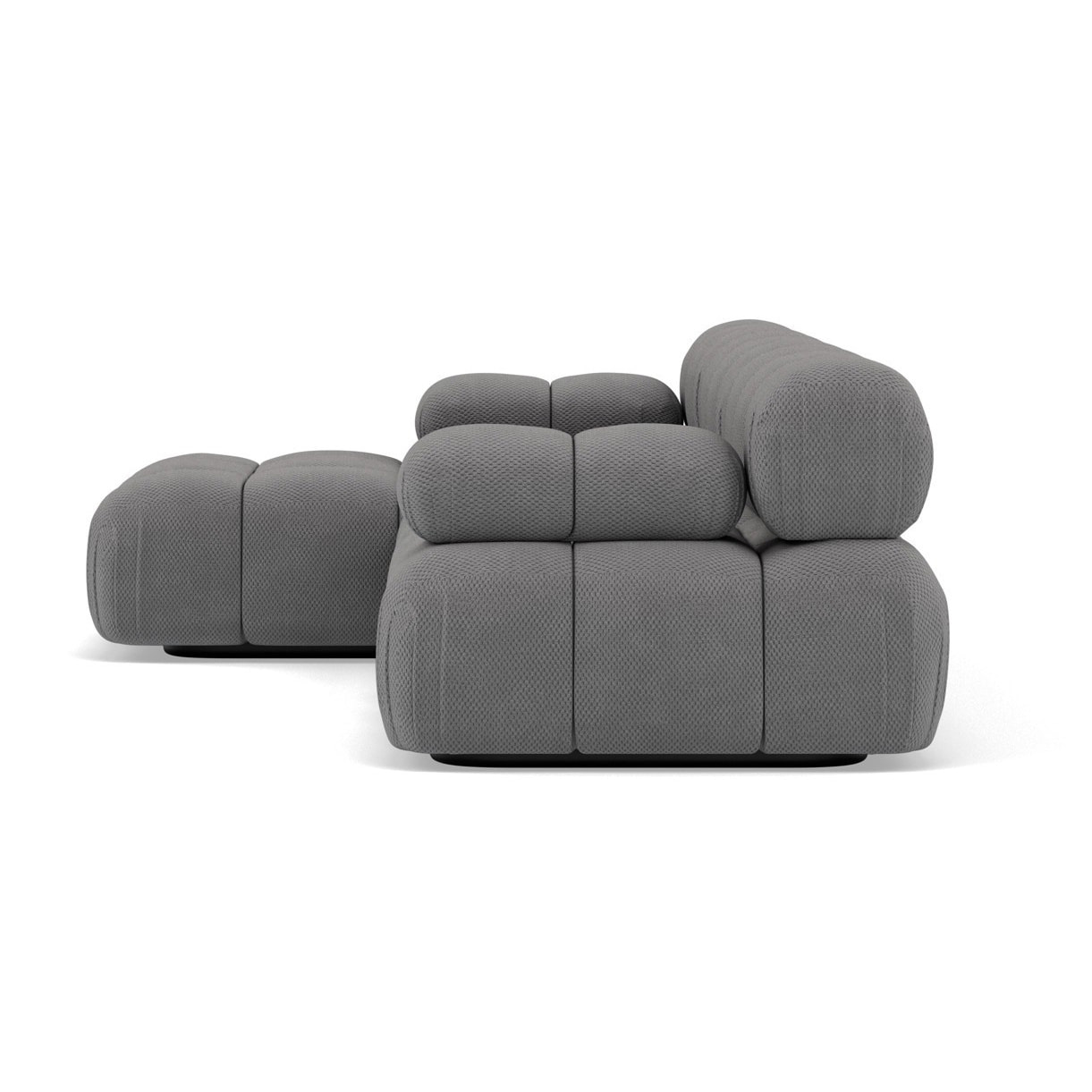 Ruby - canapé modulable d'angle gauche 4 places en velours texturé - Gris