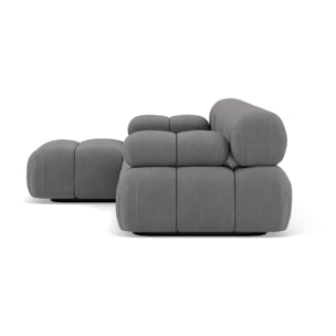 Ruby - canapé modulable d'angle gauche 4 places en velours texturé - Gris