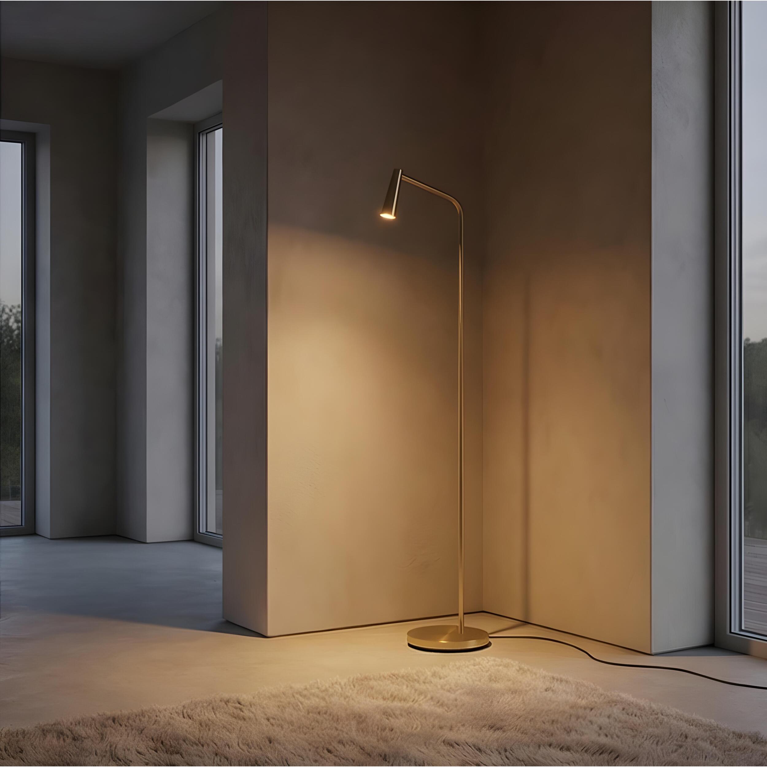 LEDS C4 Pie de salón Gamma LED 4.3 Blanco cálido - 2700K ON-OFF Oro mate 293lm