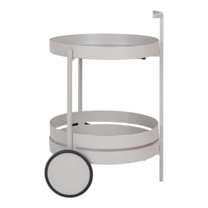 Carrello bar Beja in acciaio grigio 2 ripiani rotondi 40x42x61 cm