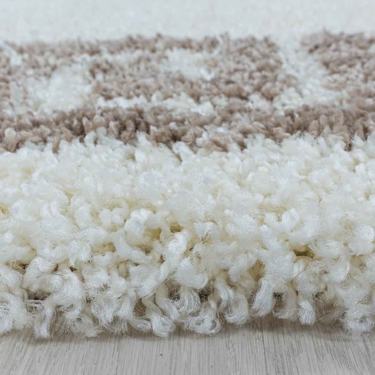 Tapis poils longs shaggy tissé motif simple BOLA