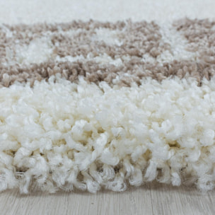 Tapis poils longs shaggy tissé motif simple BOLA