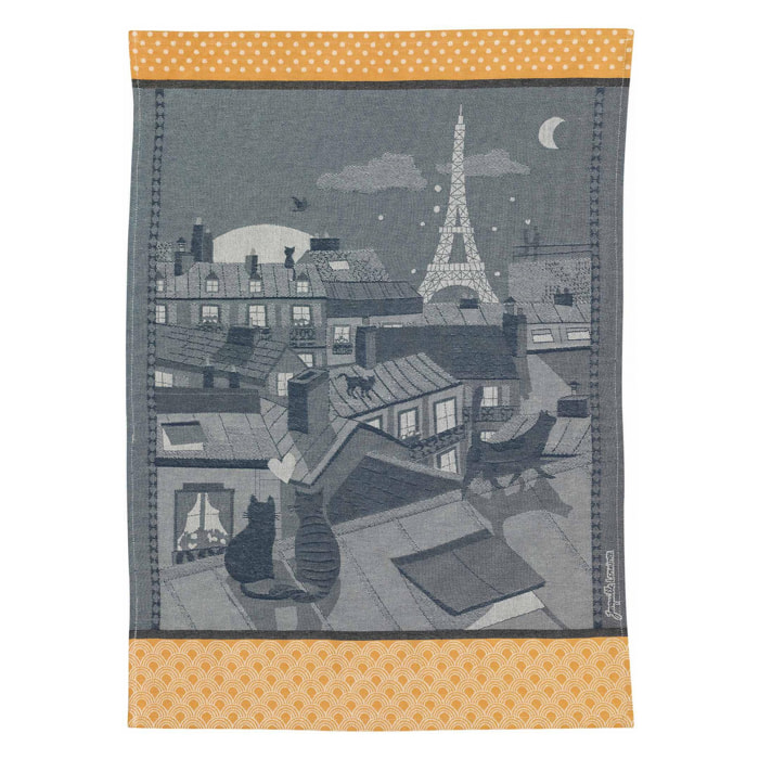 Torchon jacquard Toits de Paris
