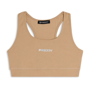 Top sportivo in heavy jersey con vogatore e fascia elastica