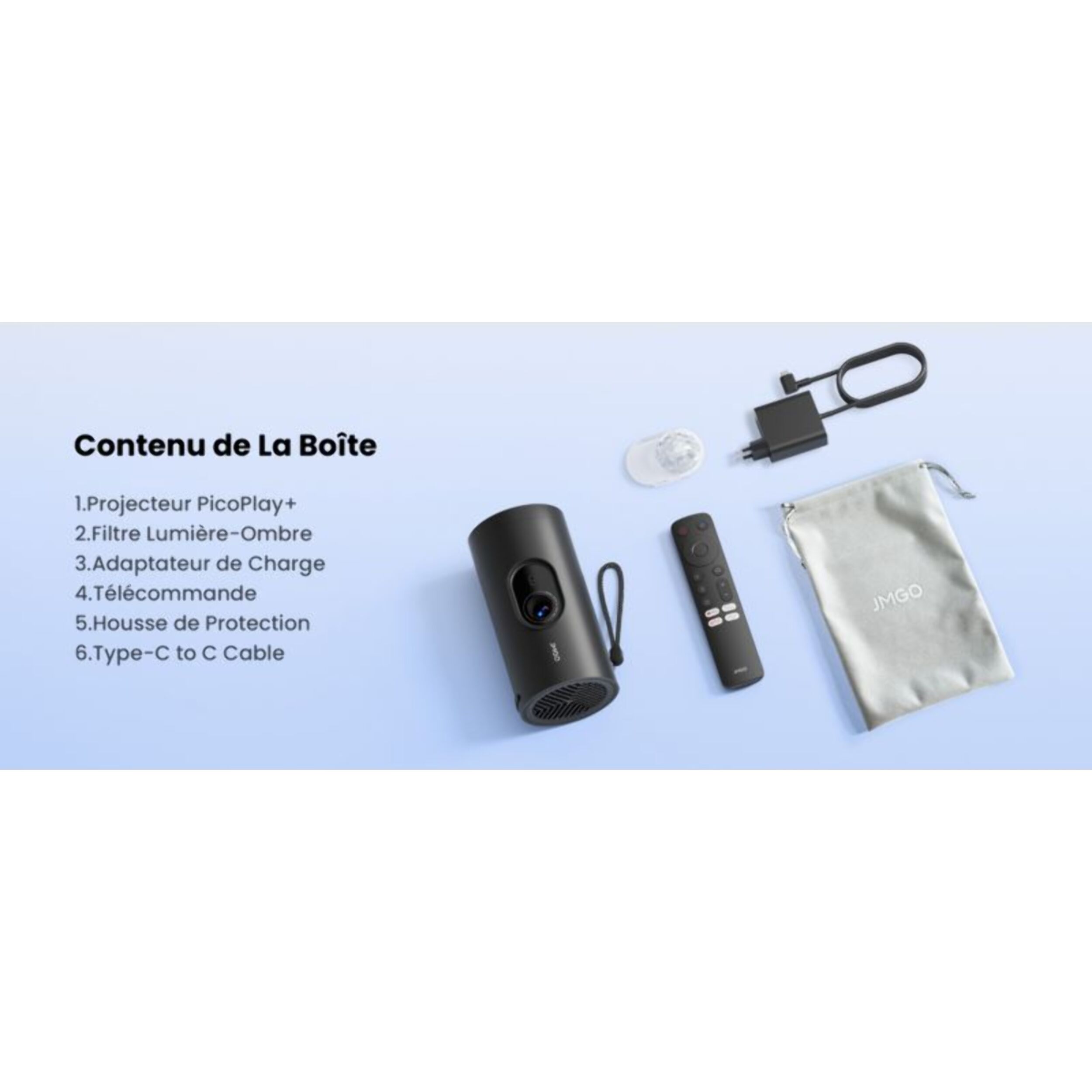 Vidéoprojecteur portable JMGO PicoPlay+ - sacoche - Trépied - Batterie