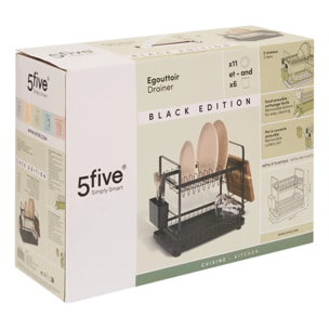Egouttoir Black edition noir 2 niveaux