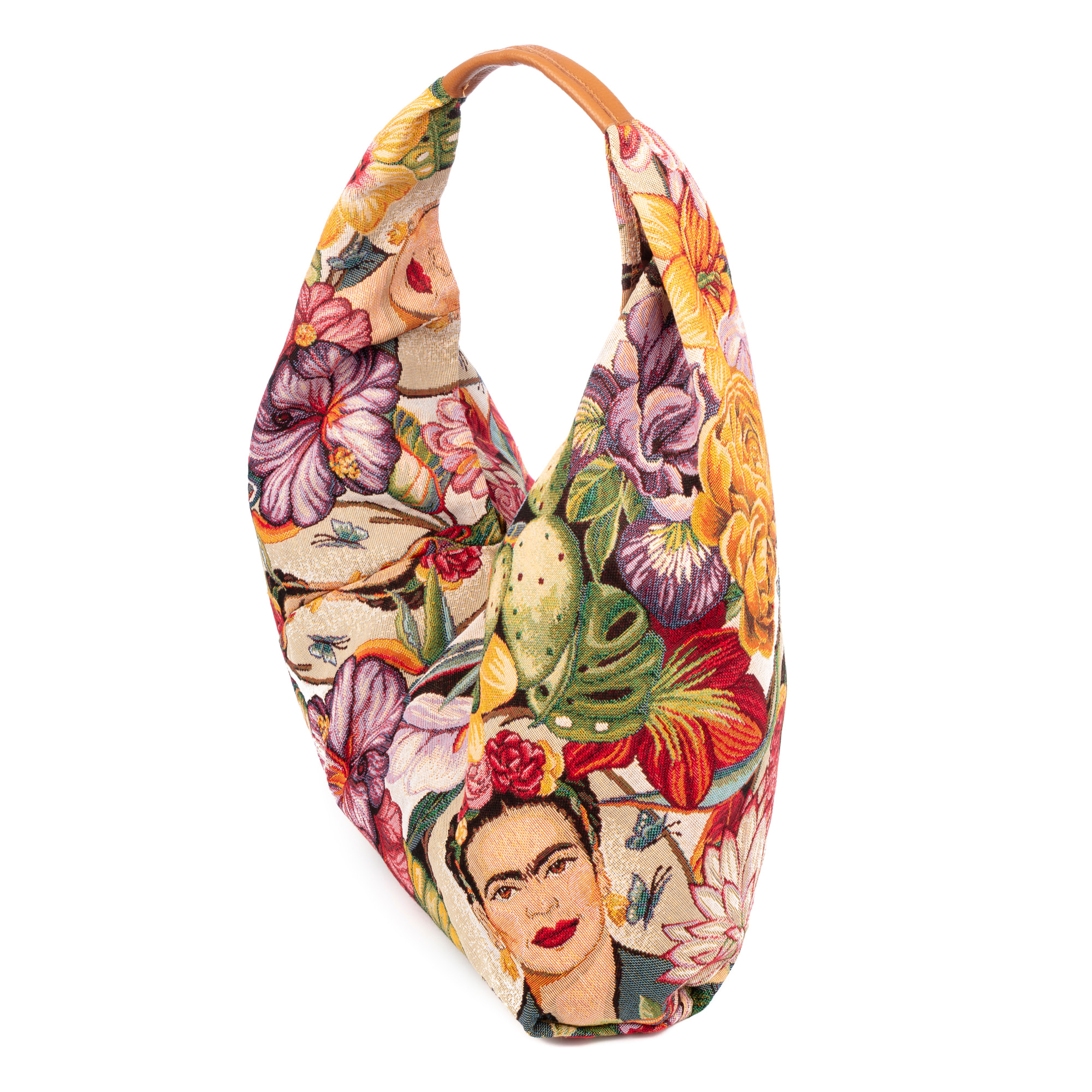 Banzi bolso Shopper de algodón, con asa en cuero. Diseño exclusivo.