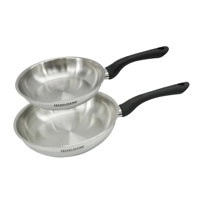 Set 2 poêles en inox Fackelmann Geneva
