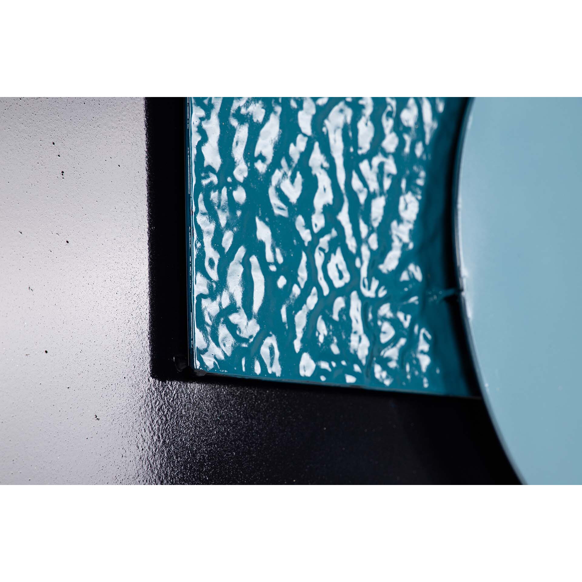 Adorno Pared Metal Azul Negro 74x6x58 Cm