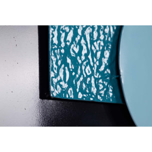 Adorno Pared Metal Azul Negro 74x6x58 Cm